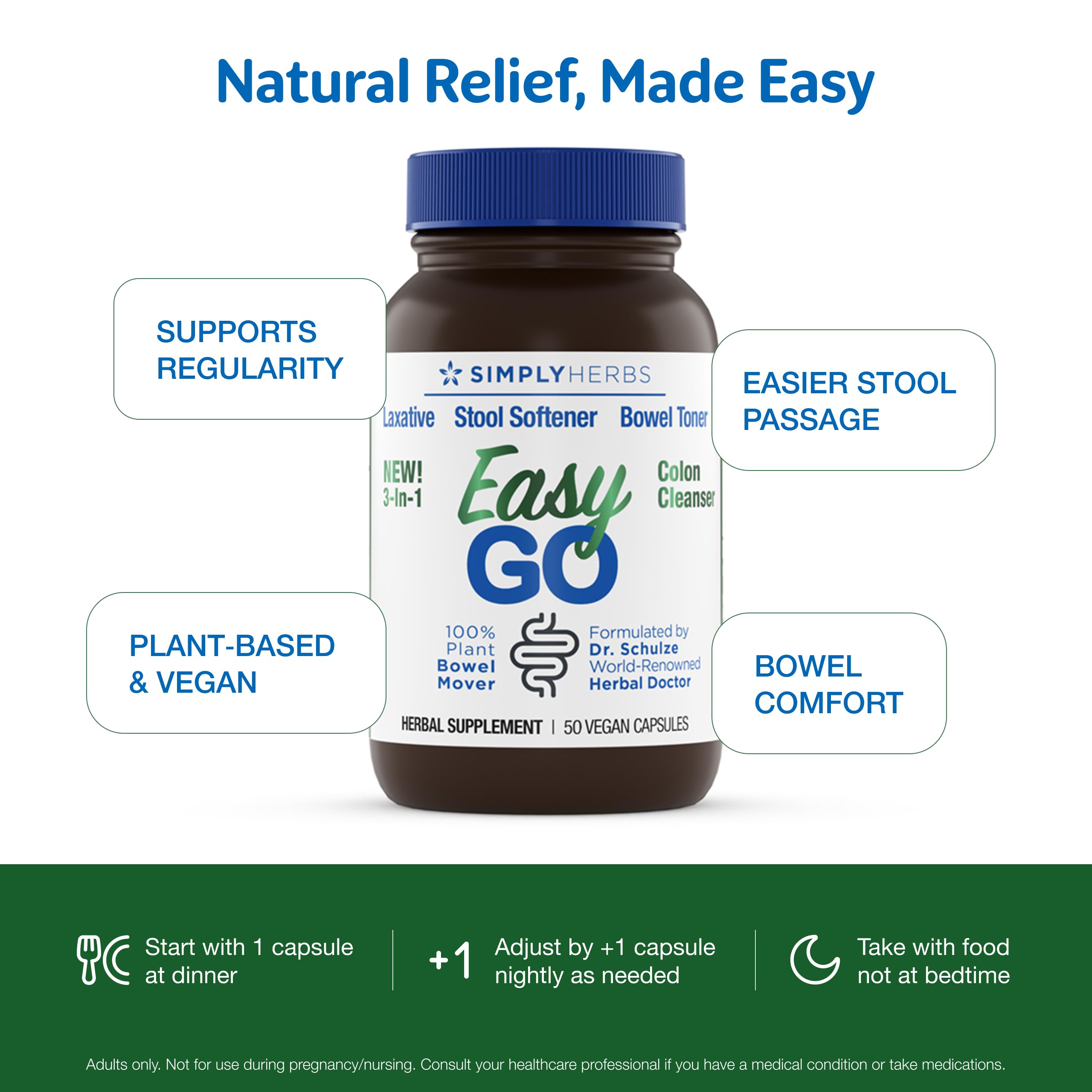 Dr. Schulze's Easy Go label design conveys clean packaging and vegan commitment