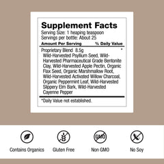 Dr Schulze s Intestinal Formula 2 back label detailing gluten free vegan attributes.