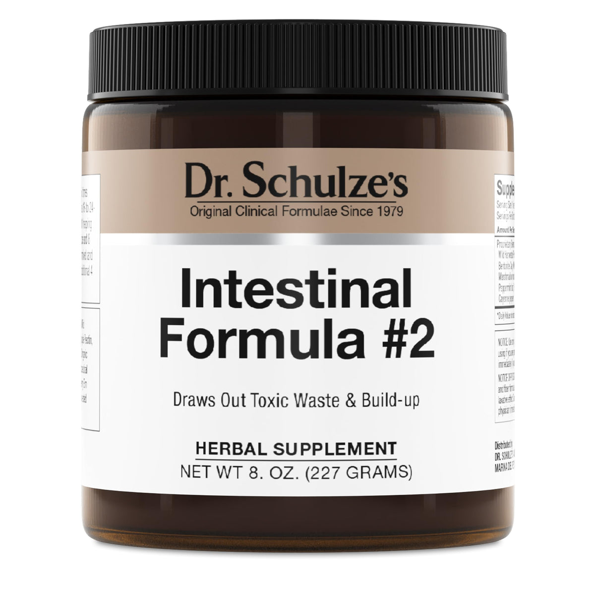 Dr Schulze s Intestinal Formula 2 bottle front highlighting vegan colon support.