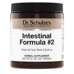 Dr Schulze s Intestinal Formula 2 bottle front highlighting vegan colon support.