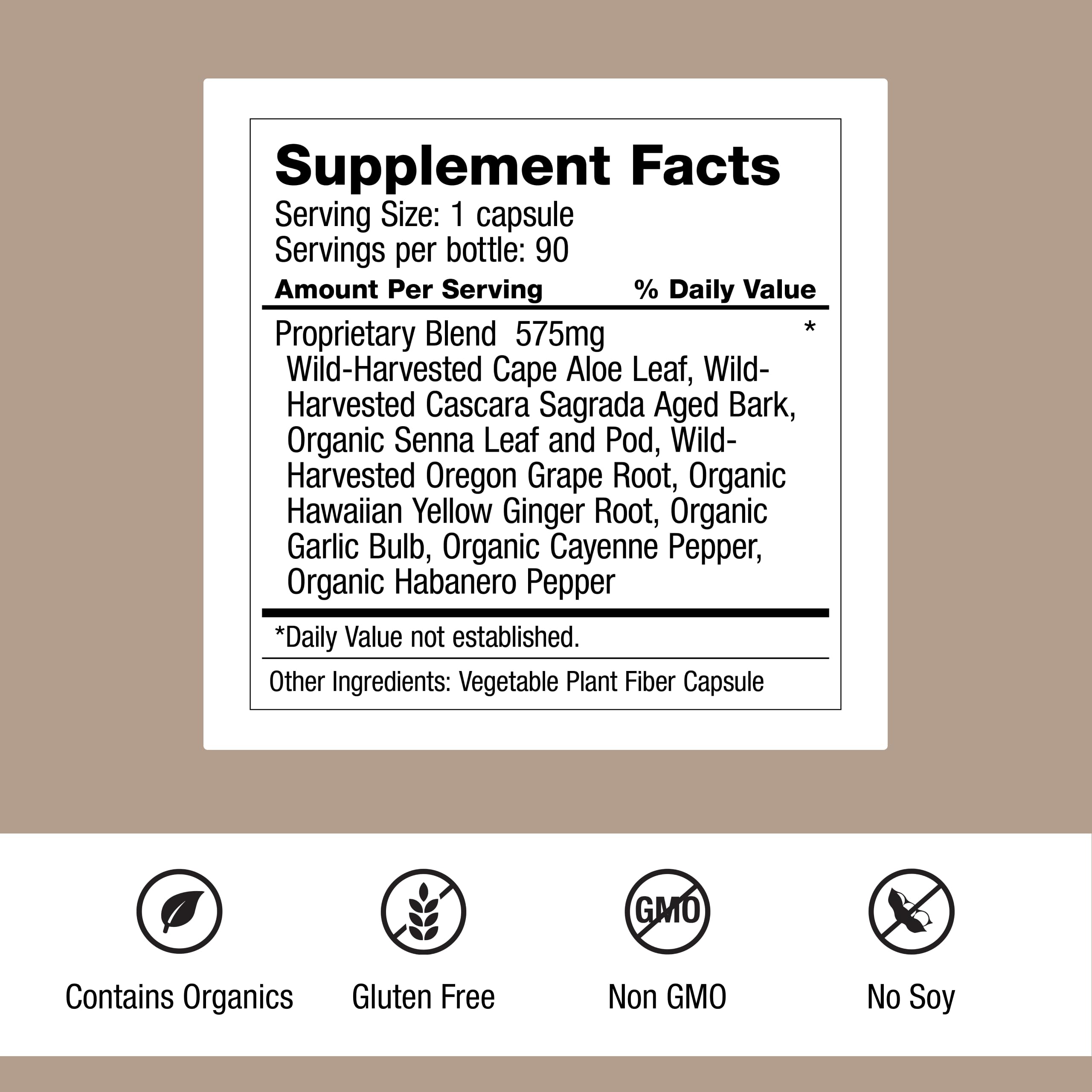 Dr. Schulze's Intestinal Formula 1 capsules close-up for natural bowel support