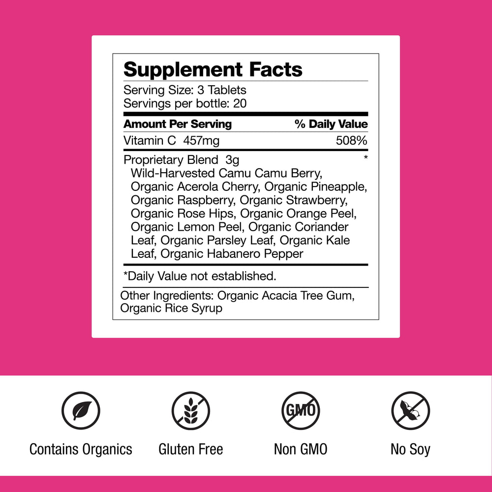 Dr. Schulze's Super-C Plus capsules pouring for convenient antioxidant support