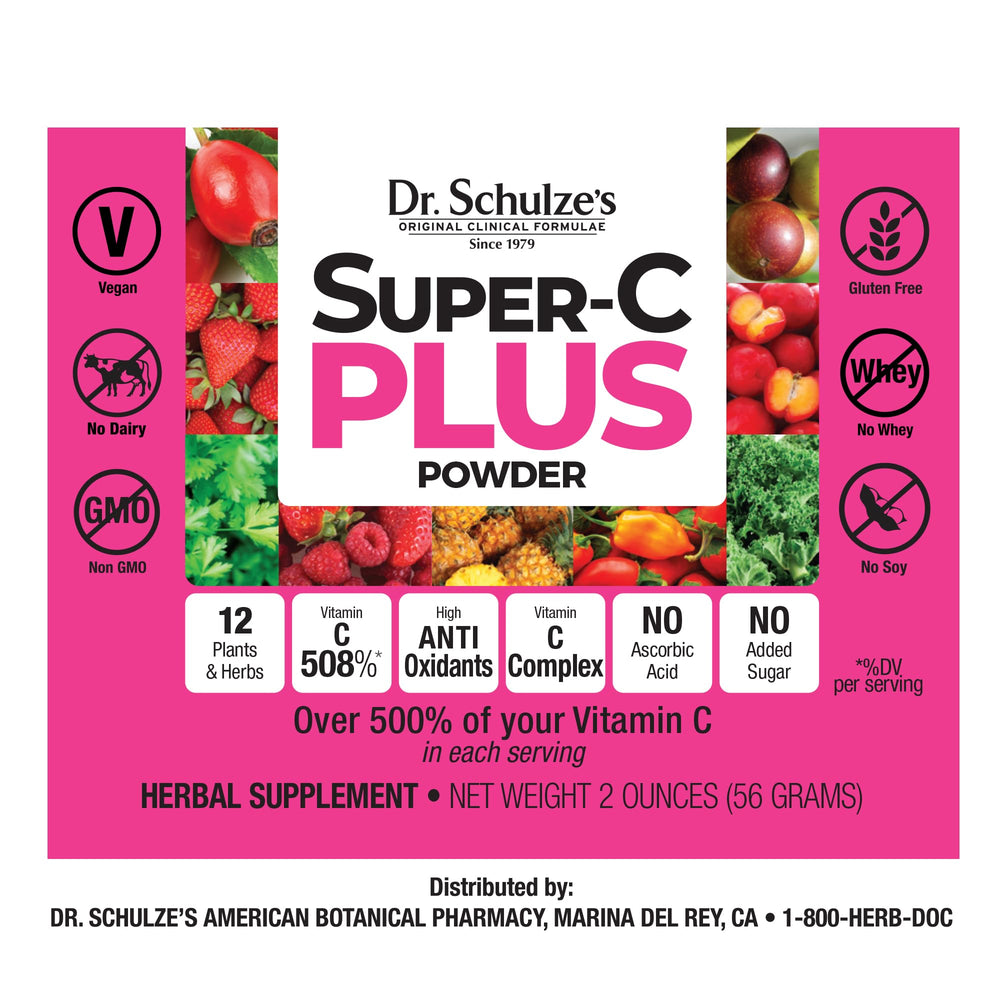 Dr. Schulze's Super-C Plus dissolving in water for easy daily use