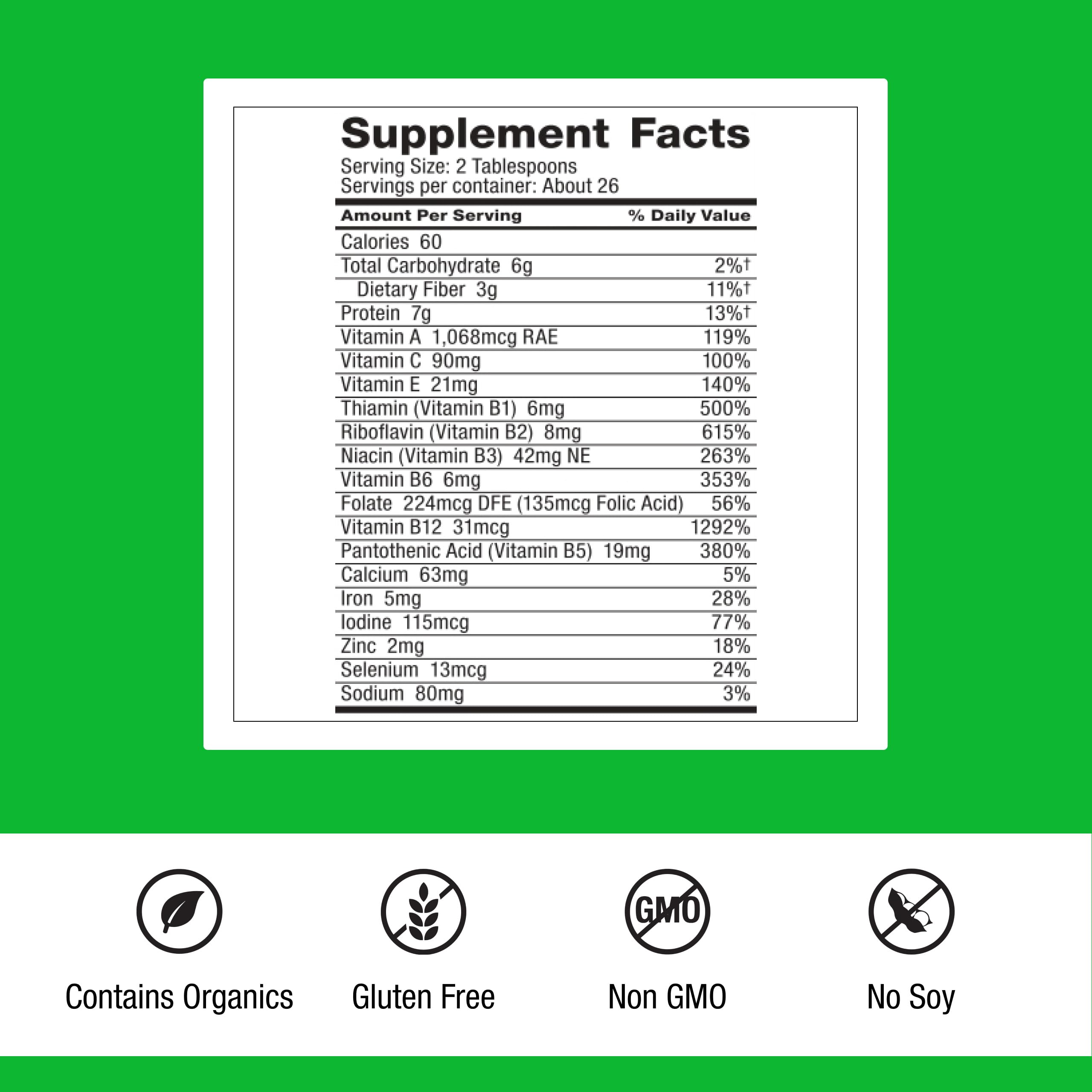 Dr. Schulze's SuperFood Plus scoop and powder ready for daily use.