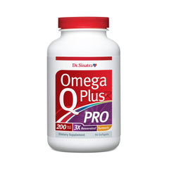 Dr. Sinatra Omega Q Plus PRO bottle for professional heart support and energy.