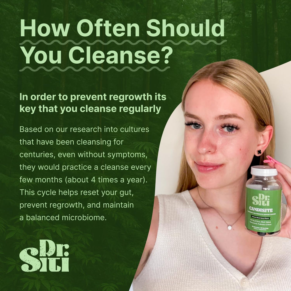 Dr. Siti Candisite gummies label emphasizes digestive support and immune balance.