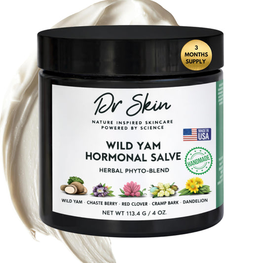 Dr Skin Organic Wild Yam Cream bottle supports daily hormonal comfort