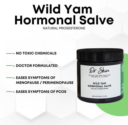 Dr Skin Organic Wild Yam Cream ingredients close-up highlighting dandelion