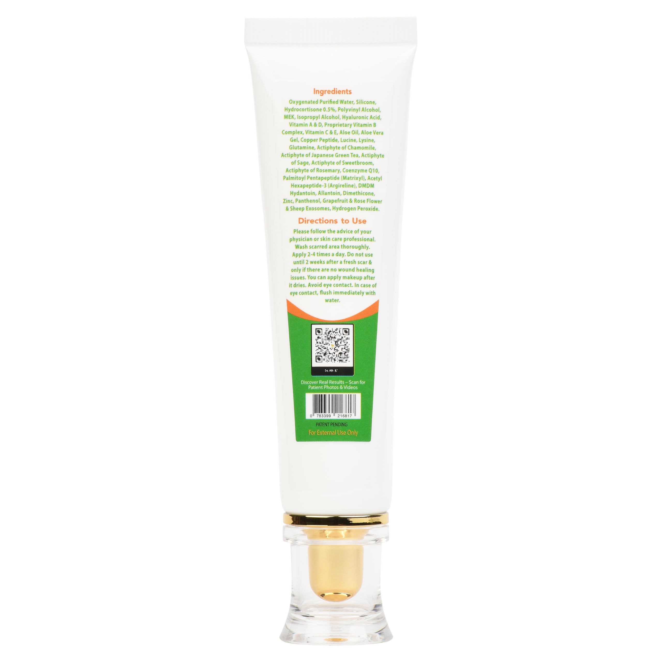 Dr. Speron's Natural Silicone Scar Gel tube for sensitive skin use.