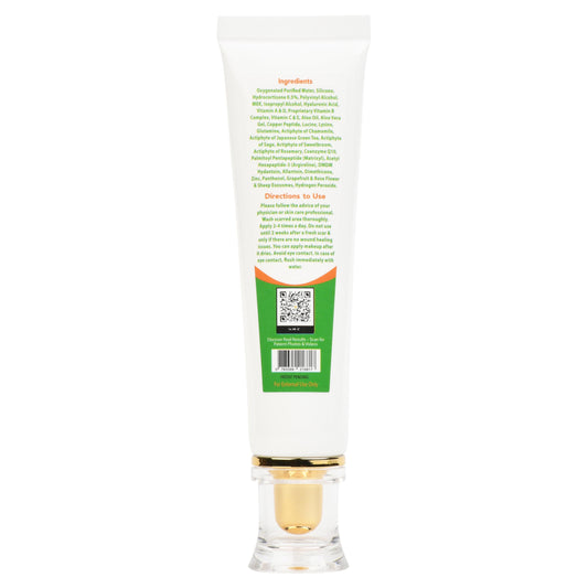 Dr. Speron's Natural Silicone Scar Gel tube for sensitive skin use.