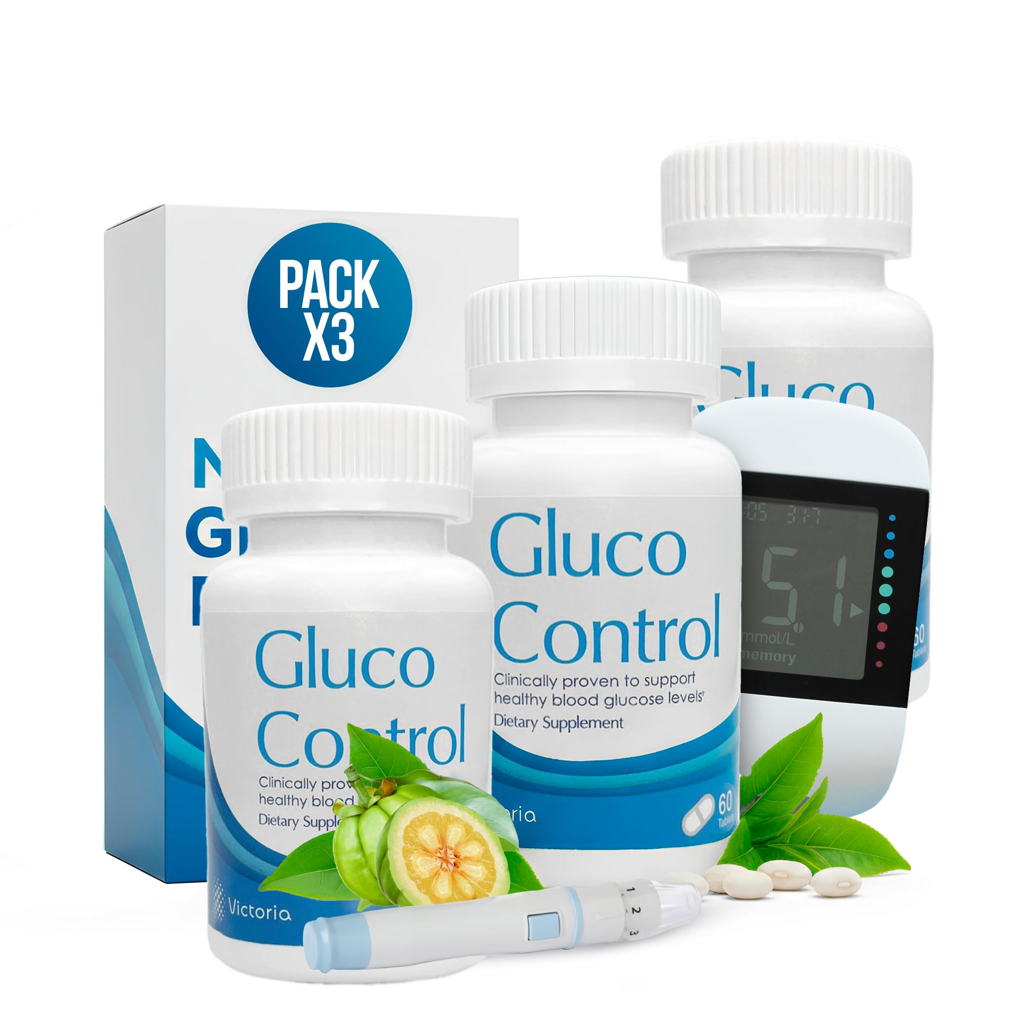 Dr. T Gluco Control bottle on wood table for daily metabolic support.