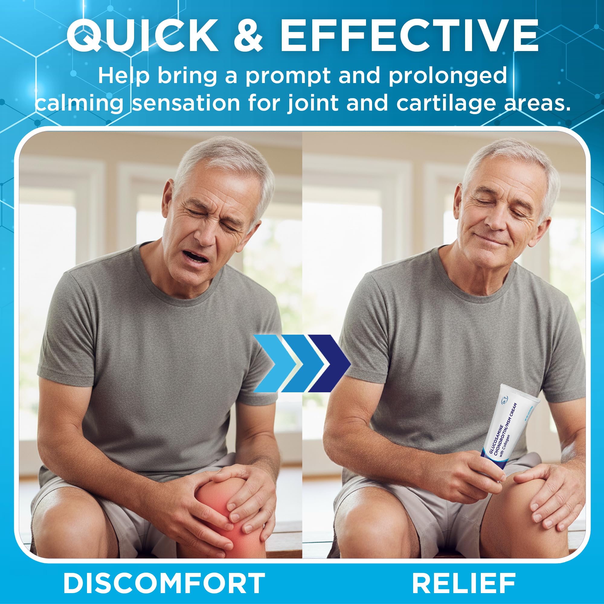 Three-pack packaging of Dr. T Glucosamine Chondroitin Cream.