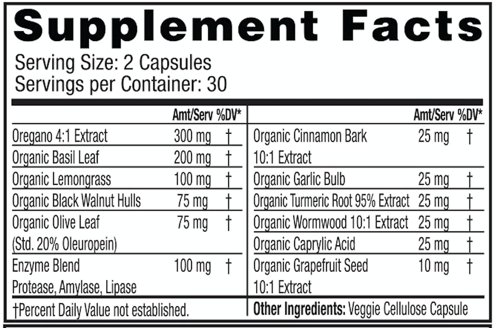 Dr. Tennant's Fungal Detox capsules close-up highlight herbal blend.