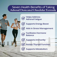 Dr. Tennant's Stress & Adrenal packaging display promotes a complete wellness routine.