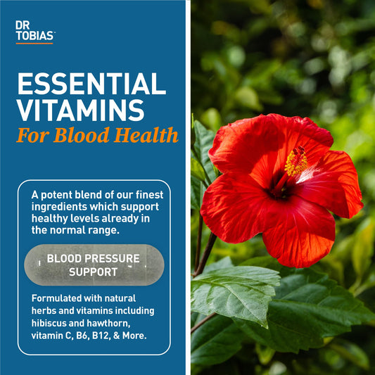 Dr. Tobias Blood Pressure Support capsules dissolving quickly for fast absorption.