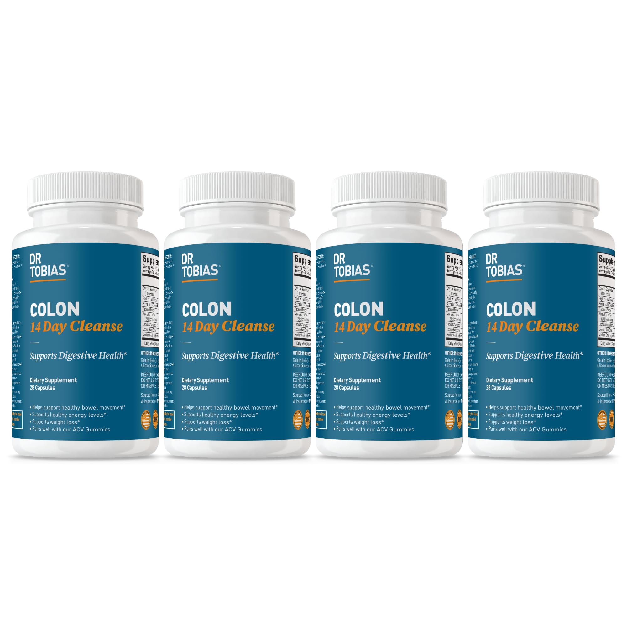 Dr. Tobias Colon Cleanse bottle with capsules for gentle gut support