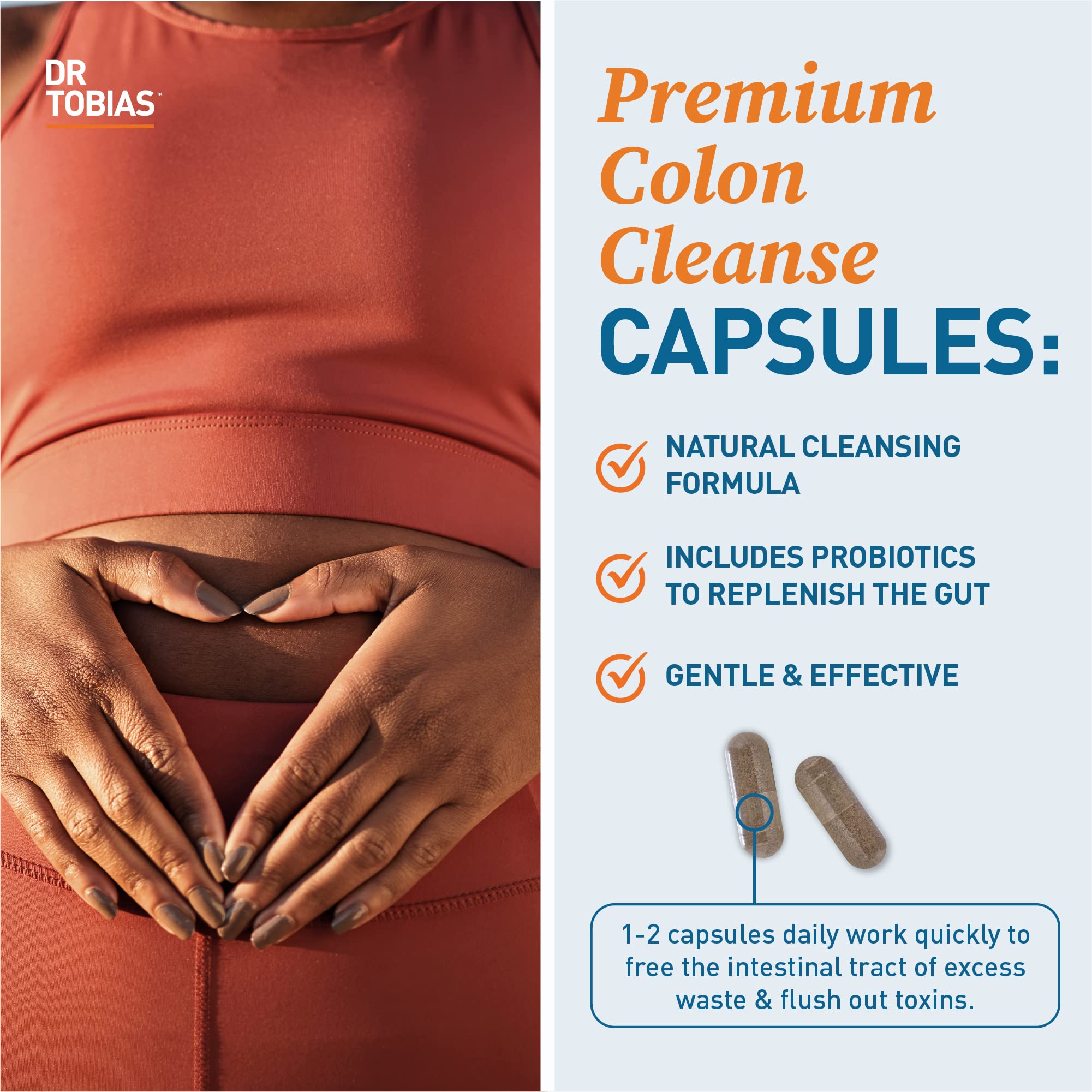 Dr. Tobias Colon Cleanse label detail featuring psyllium husk and natural ingredients