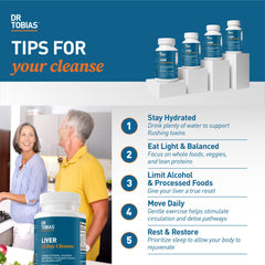 Dr. Tobias Liver 21 Day Cleanse packaging and GMP manufacturing claim