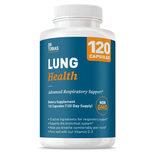 Dr. Tobias Lung Health bottle front for daily respiratory support