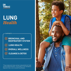 Close-up of Dr. Tobias Lung Health label highlighting Vitamin C