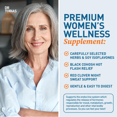 Herbal formula image for Dr. Tobias Menopause Relief with Don Quai and Red Clover