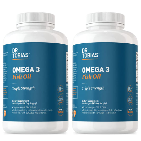 Dr. Tobias Omega 3 bottle front for daily wellness support.