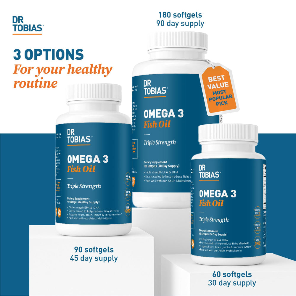 Production in a GMP USA facility shown with Dr. Tobias Omega-3.