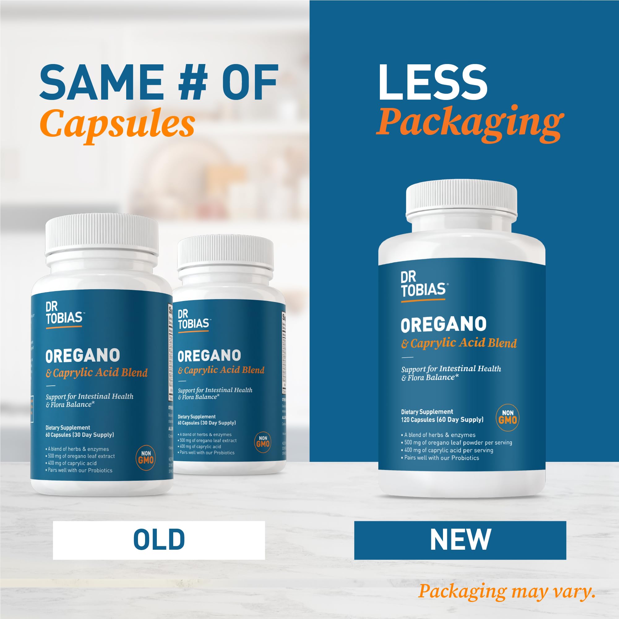 User-friendly bottle design for daily supplementation with Dr. Tobias.