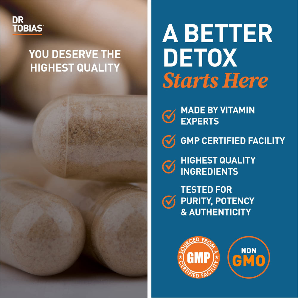 Dr. Tobias blend ingredients including probiotics, enzymes, aloe vera, and reishi for gut support.