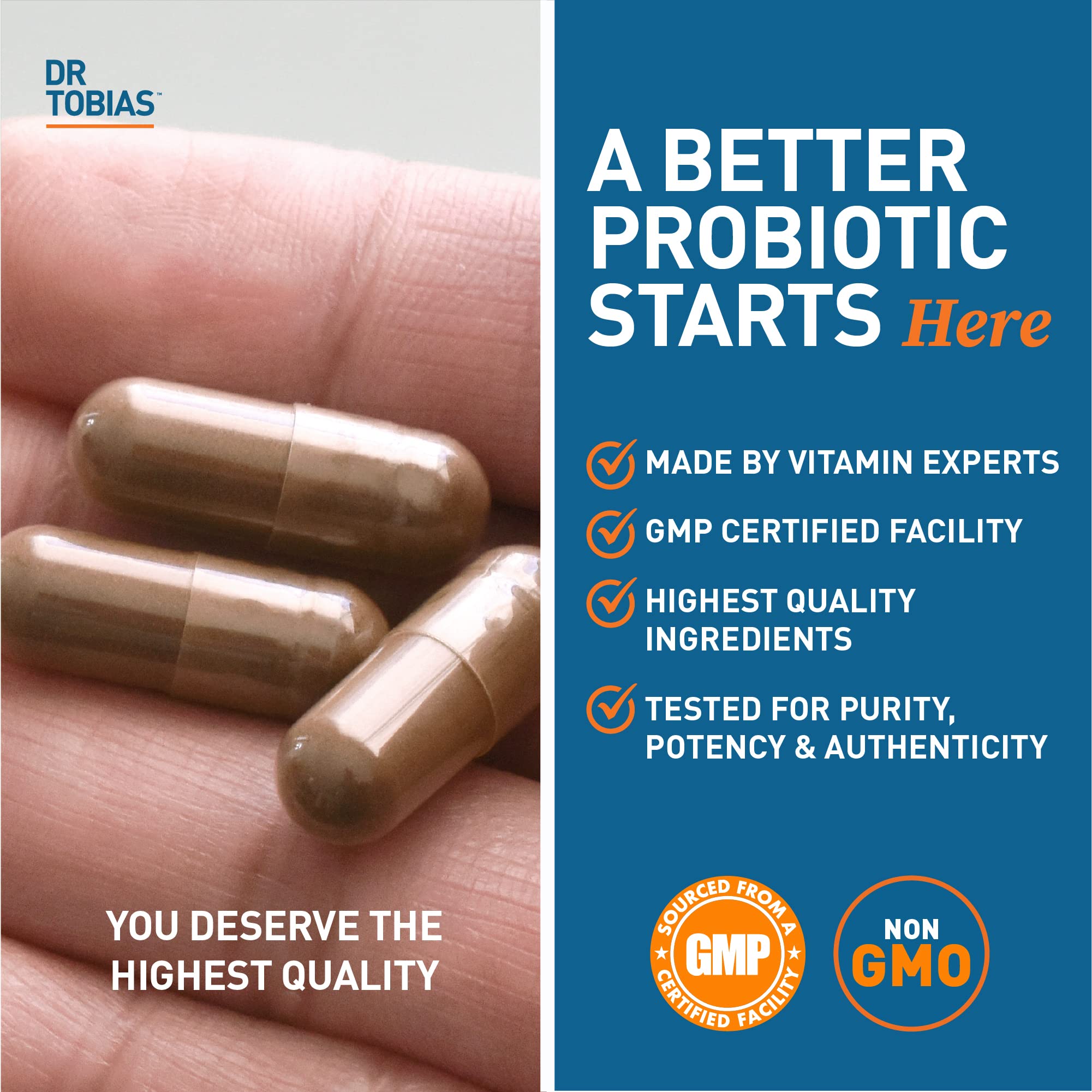 Dr. Tobias GMP facility icon signals quality and safety standards.