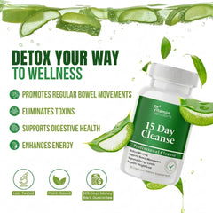 DR VITAMIN SOLUTIONS bottle and capsules on a clean surface for daily detox routine.