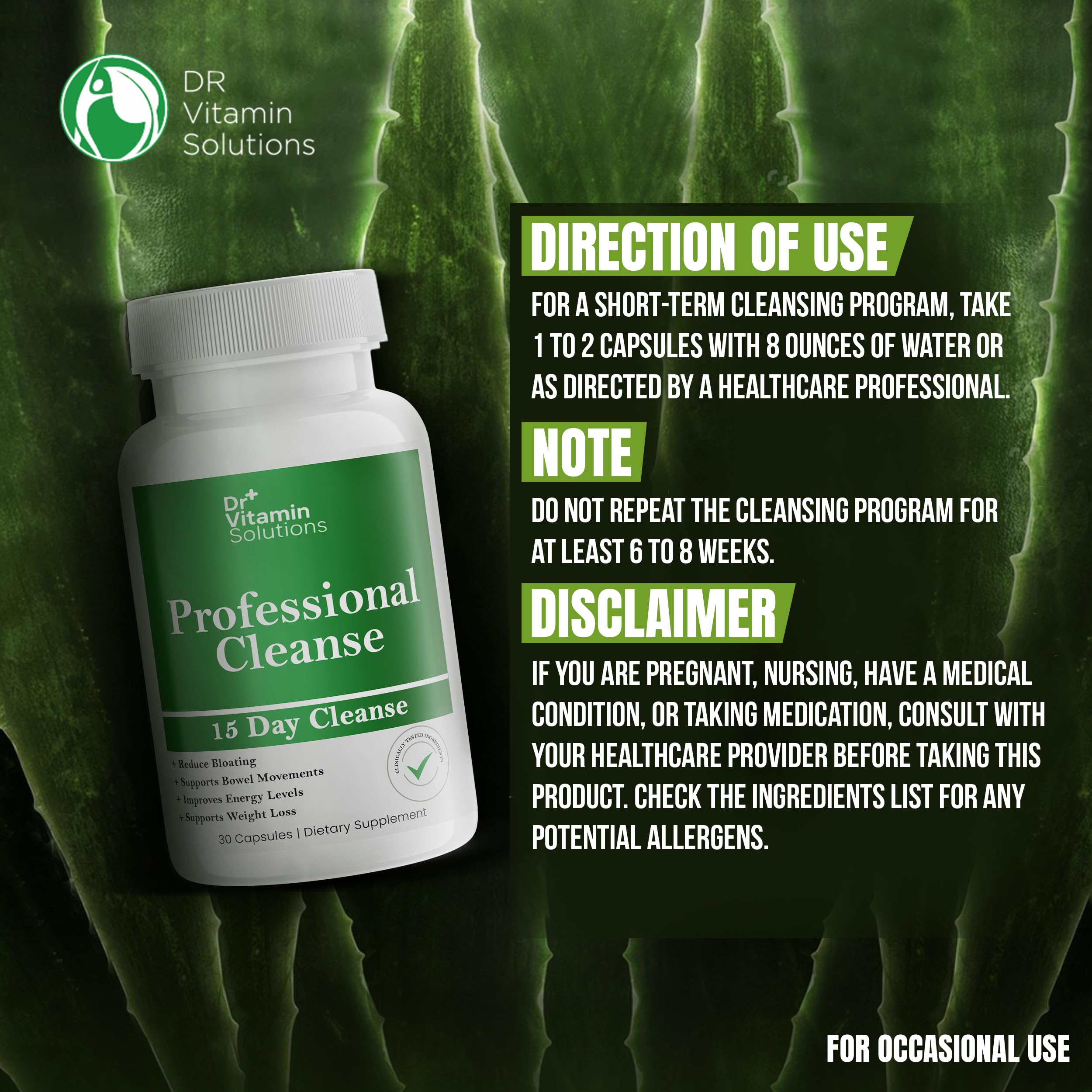DR VITAMIN SOLUTIONS detox capsules arranged in a neat row for routine use.