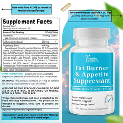 DR VITAMIN SOLUTIONS fat burner capsules close-up showing easy-to-swallow pills.