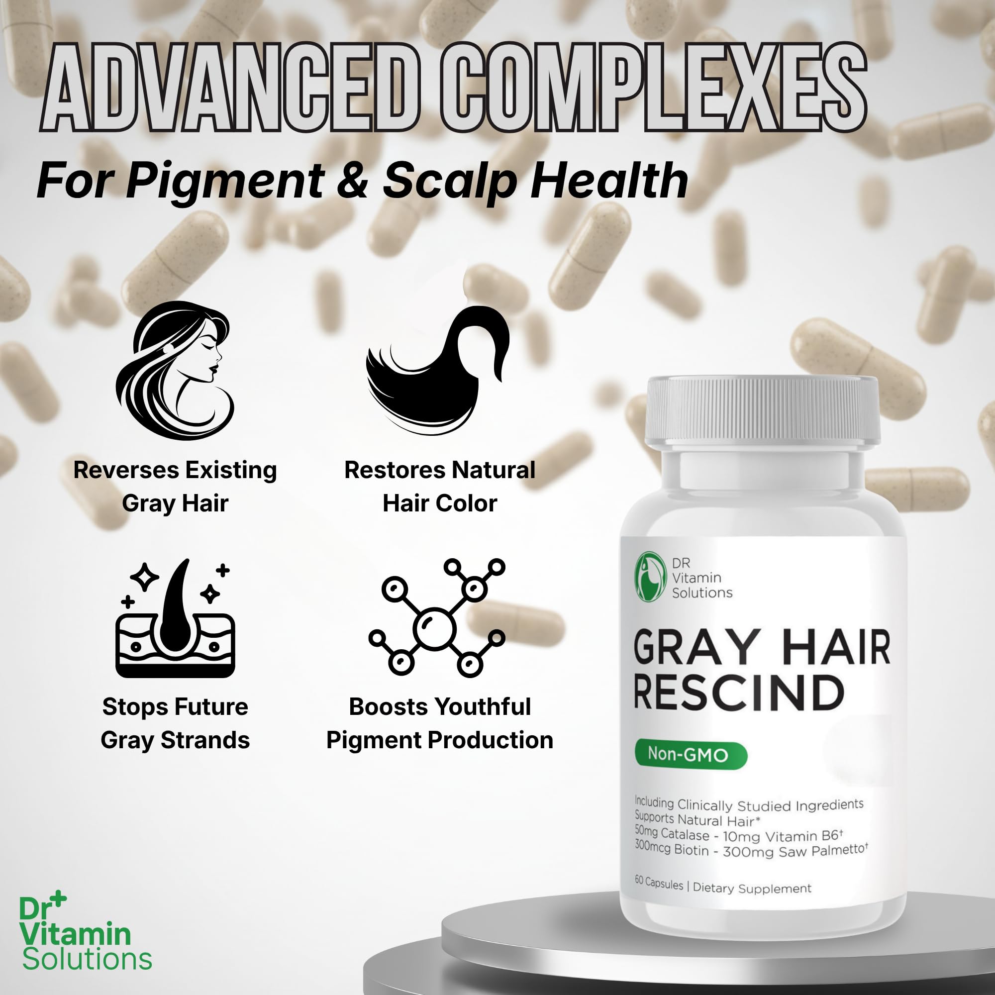 Ingredient list including catalase and saw palmetto