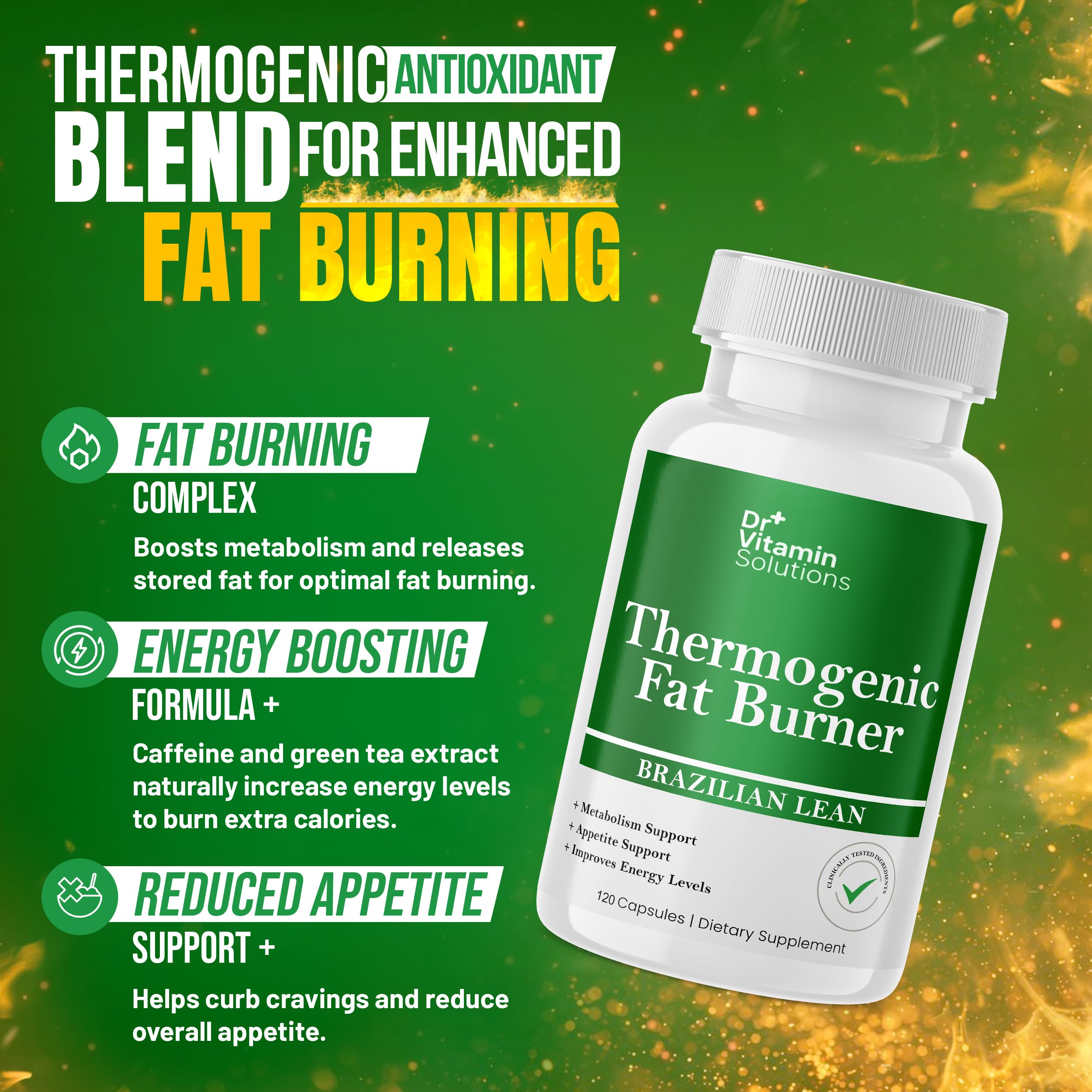 DR VITAMIN SOLUTIONS green tea extract ingredient highlighted for natural metabolism support