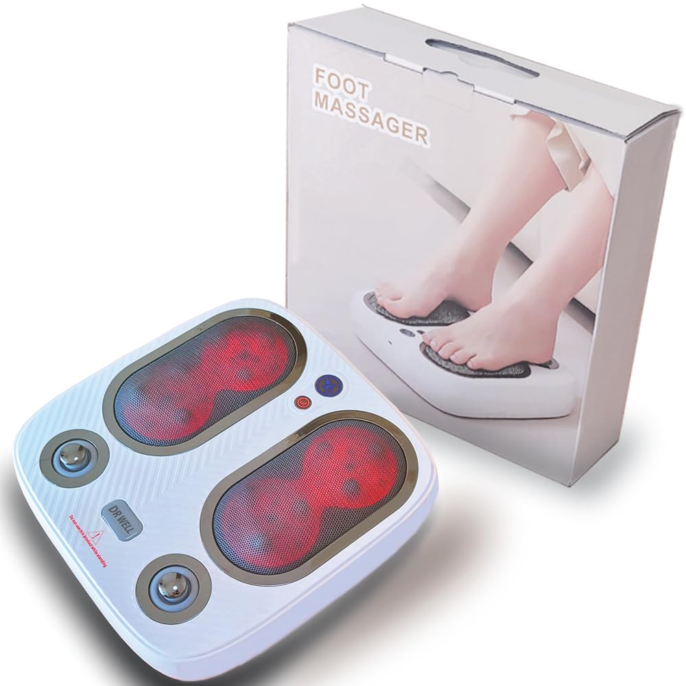 DR. WELL compact massager fits neatly beside the sofa.