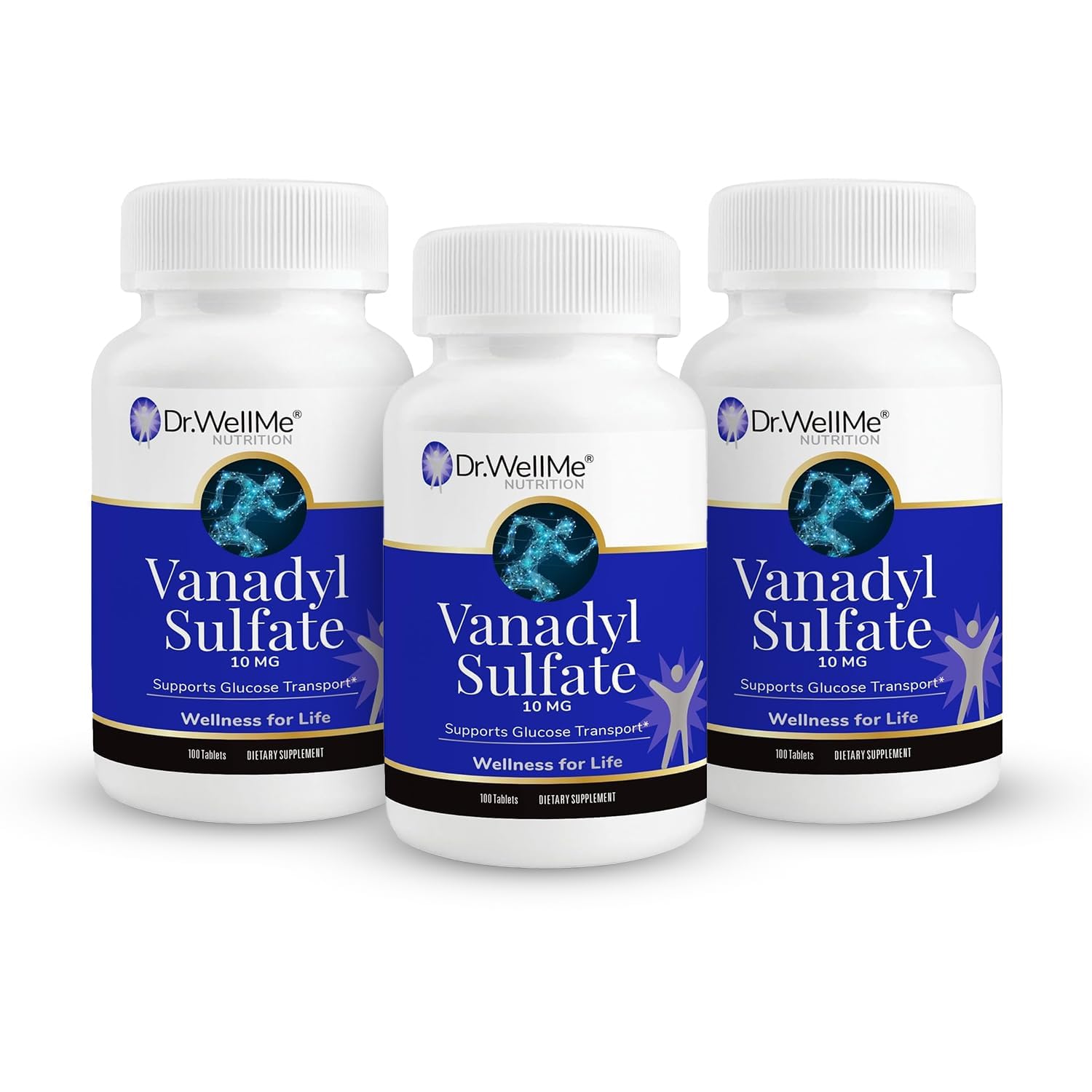 DR WELLME Vanadyl Sulfate 10mg bottle ready for daily use to support metabolic wellness