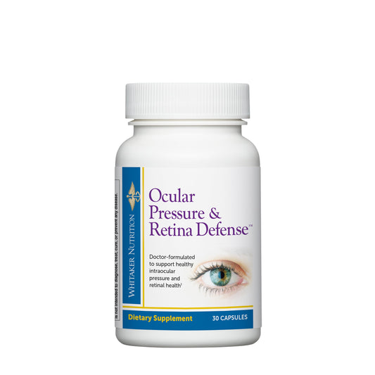 DR.WHITAKER Ocular-Pressure bottle front showing a trusted eye health supplement for daily support