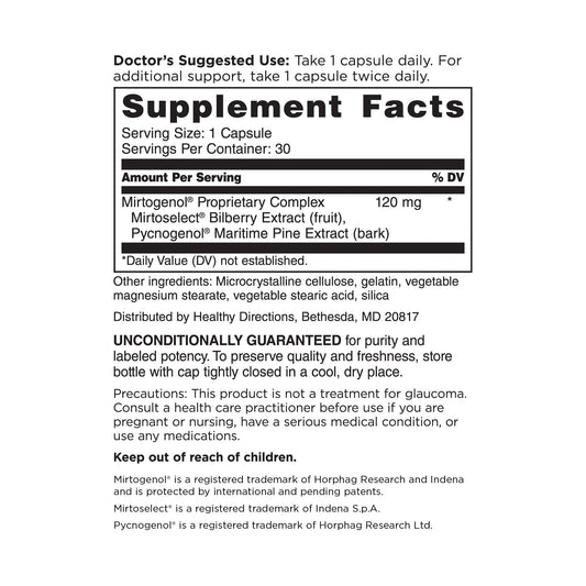 DR.WHITAKER Ocular Pressure & Retina Defense bottle back shows ingredients list for eye support