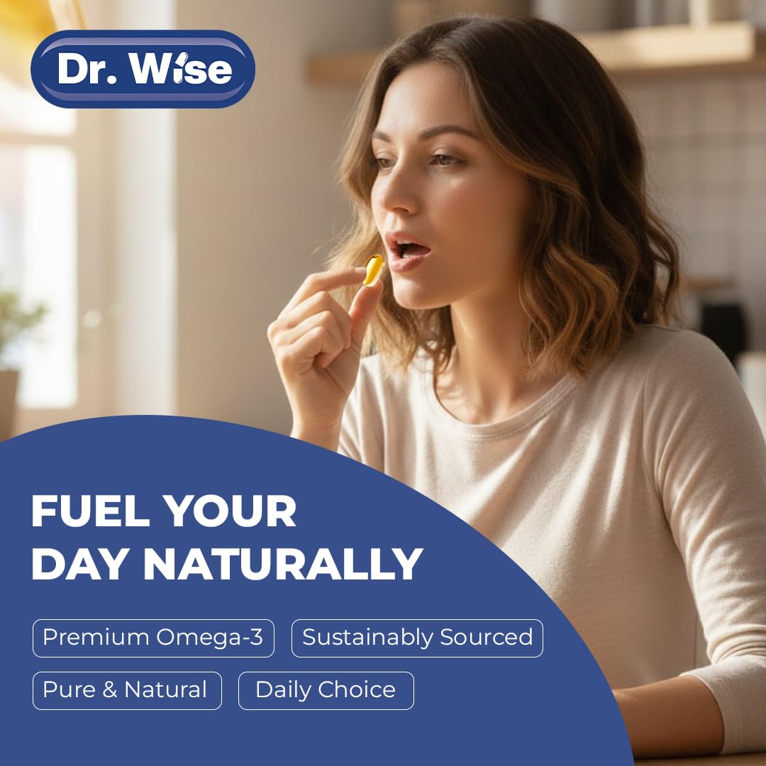 Three-month supply packaging for Dr Wise omega-3