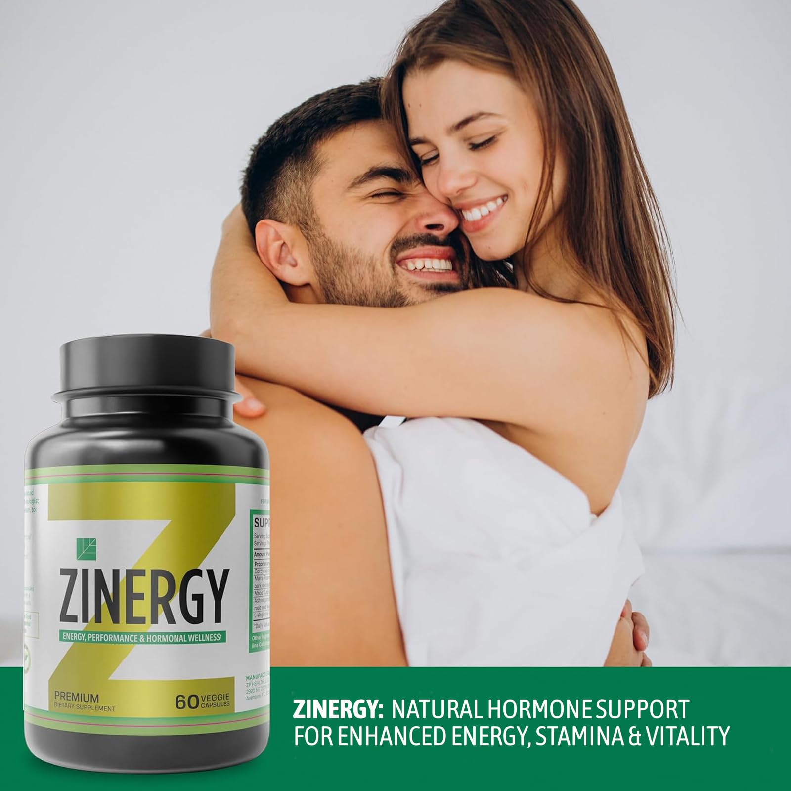 Dr. Zisman Zinergy box and capsules on clean surface suggesting everyday use.