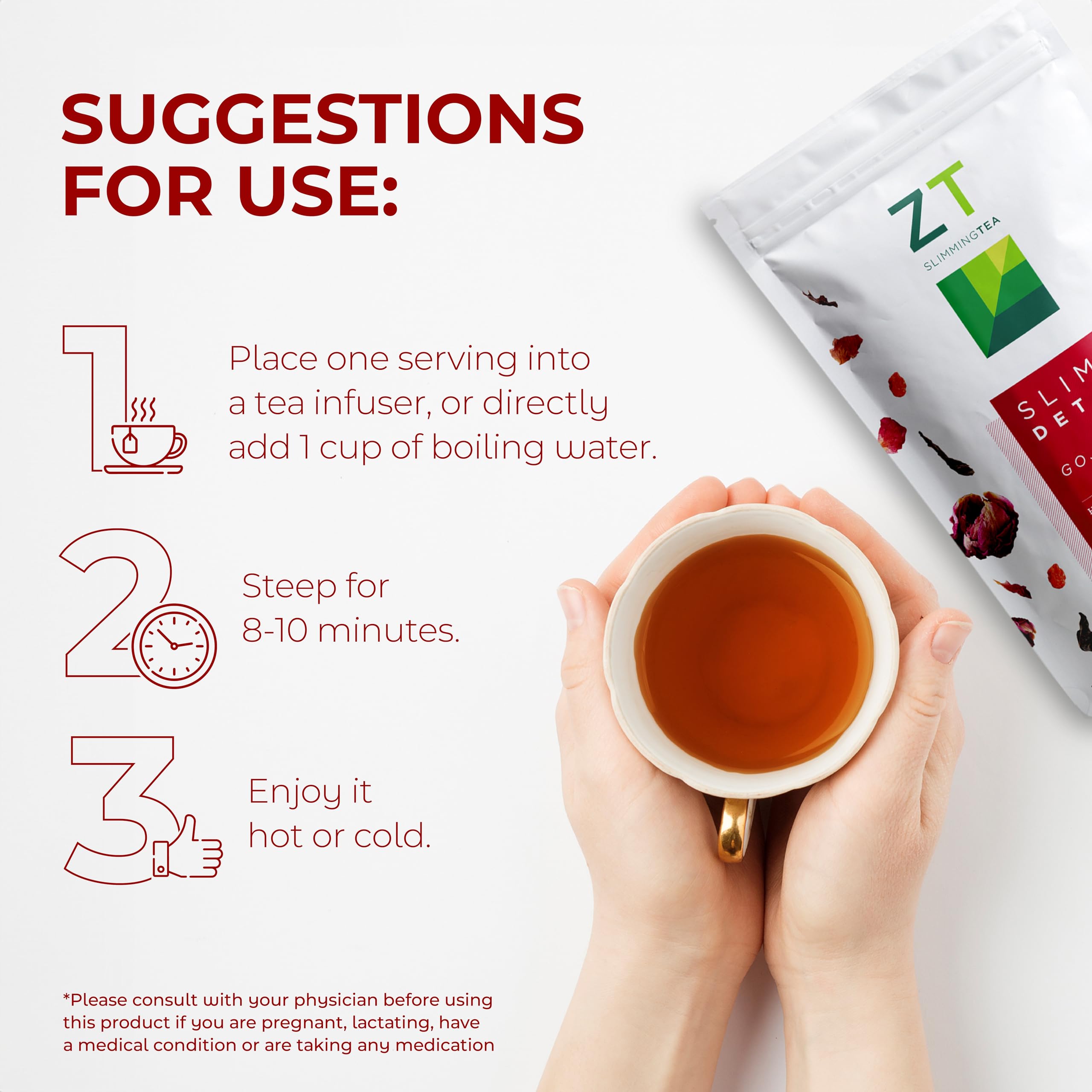 Dr. Zisman ZT Slimming Tea packaged sachet highlighting convenient everyday wellness.