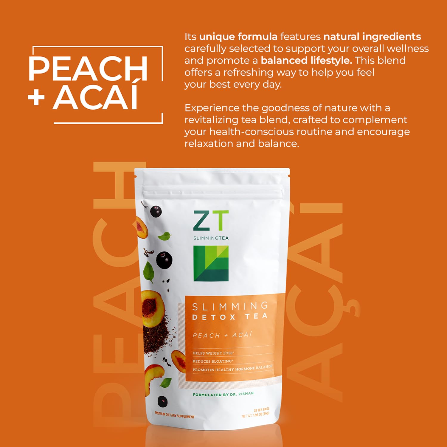 Dr. Zisman ZT Slimming Tea infusion bags ready to use