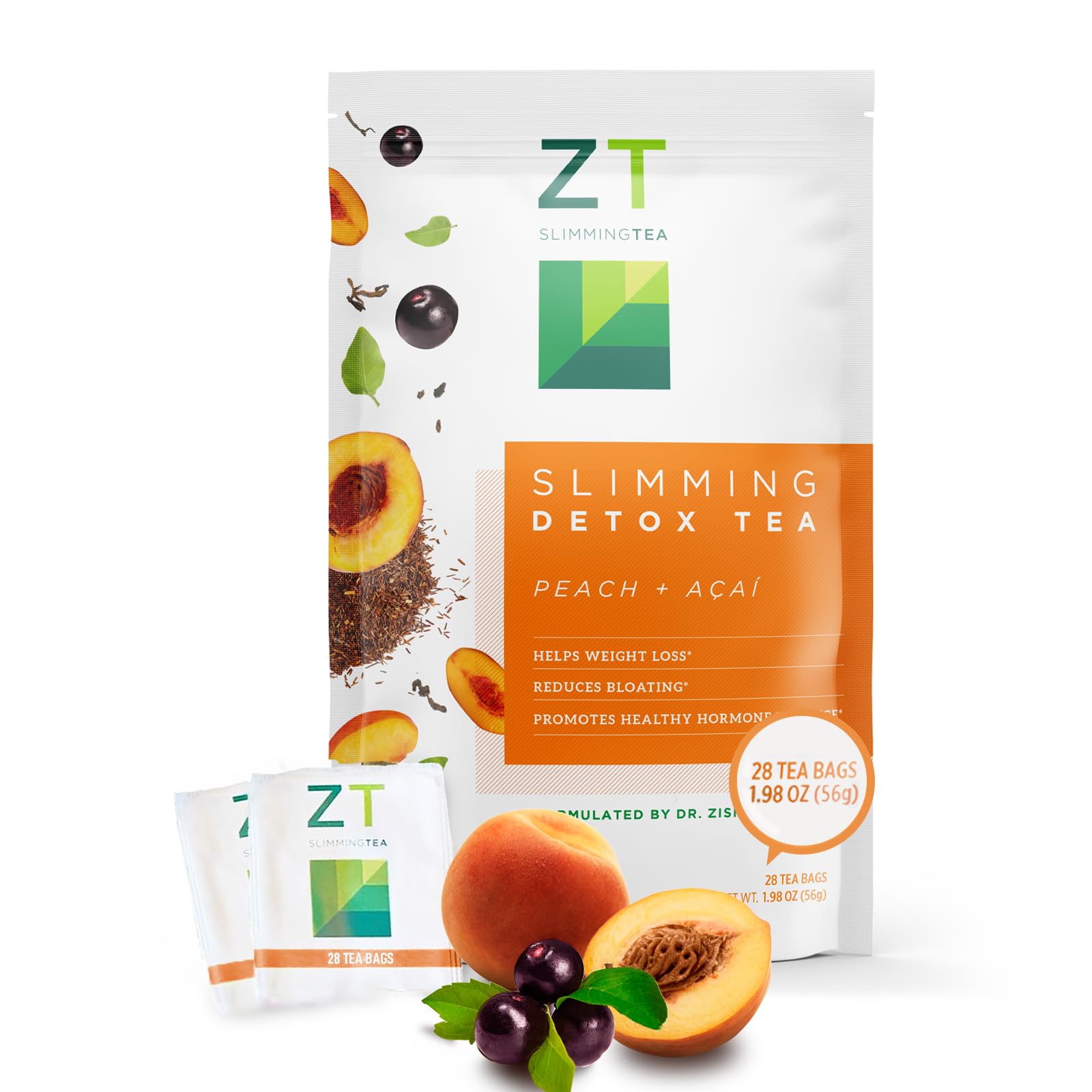 Dr. Zisman ZT Slimming Tea peach-acai bundle for daily wellness routine