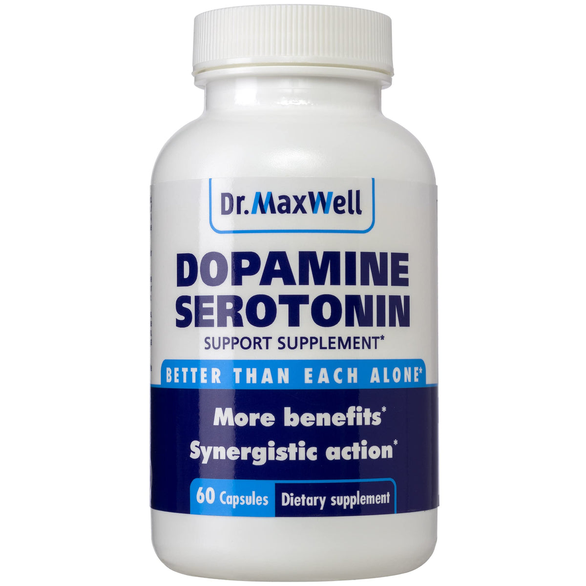 Dr. Maxwell serotonin-dopamine capsules bottle for daily wellness support