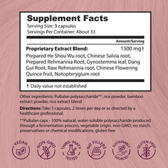 Dragon Herbs ingredients label highlights traditional herbs for circulation and vitality.
