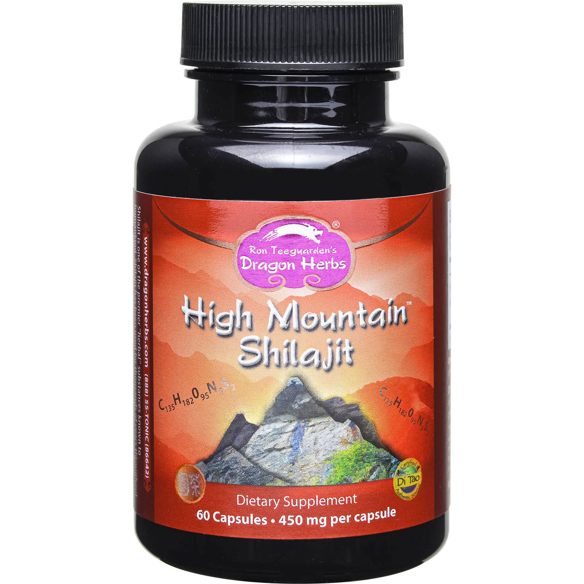 Dragon Herbs High Mountain Shilajit bottle front for energy support.