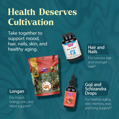 Dragon Herbs label on shelf highlighting premium, non-GMO ingredients.