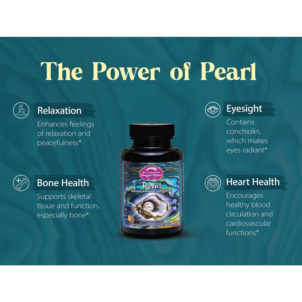 Close-up of Pearl Powder packaging with brand logo for trusted quality.