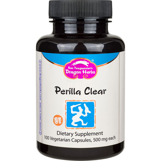 Dragon Herbs Perilla Clear bottle with capsules ready for daily use.